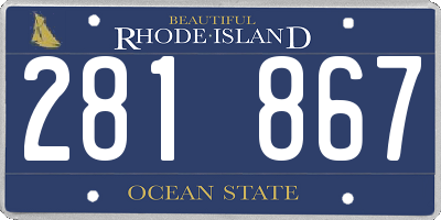 RI license plate 281867