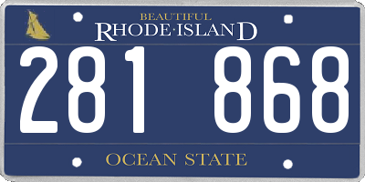 RI license plate 281868
