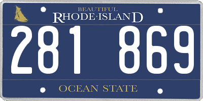 RI license plate 281869