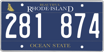 RI license plate 281874