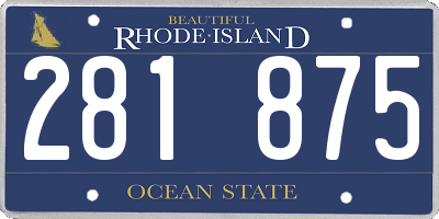 RI license plate 281875