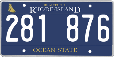 RI license plate 281876