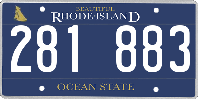 RI license plate 281883