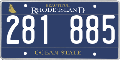 RI license plate 281885