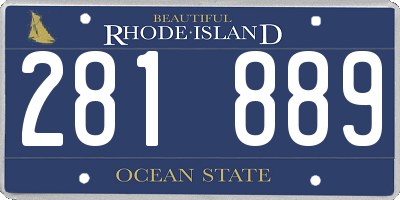 RI license plate 281889