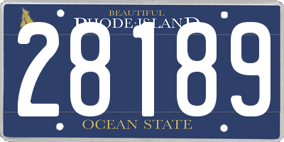 RI license plate 28189