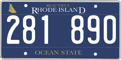 RI license plate 281890