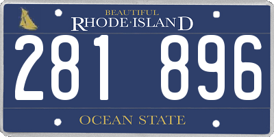 RI license plate 281896