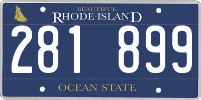 RI license plate 281899