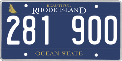 RI license plate 281900