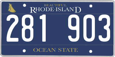 RI license plate 281903
