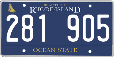 RI license plate 281905