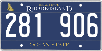 RI license plate 281906