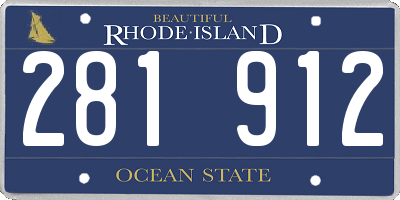 RI license plate 281912
