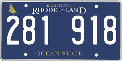 RI license plate 281918