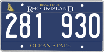 RI license plate 281930