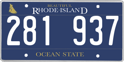 RI license plate 281937