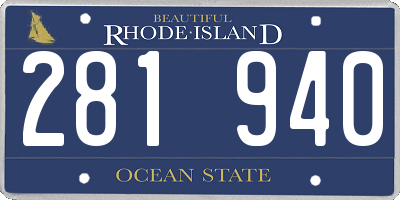 RI license plate 281940