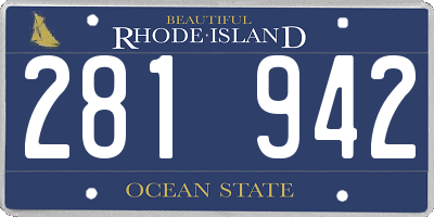RI license plate 281942