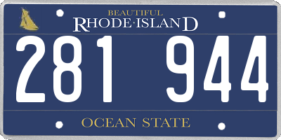 RI license plate 281944
