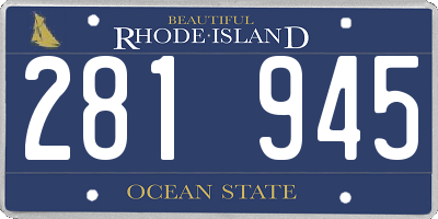 RI license plate 281945