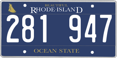 RI license plate 281947