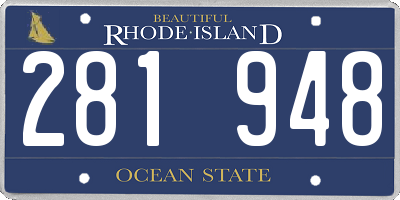 RI license plate 281948