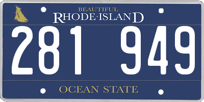 RI license plate 281949
