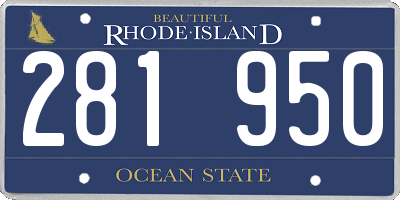 RI license plate 281950