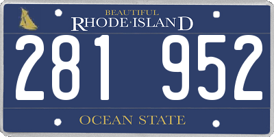 RI license plate 281952