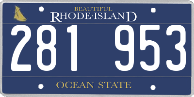 RI license plate 281953