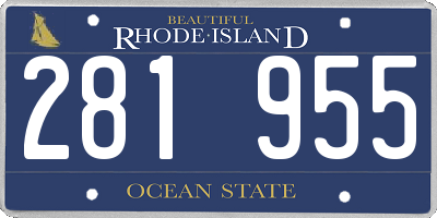 RI license plate 281955