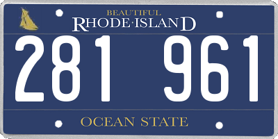 RI license plate 281961