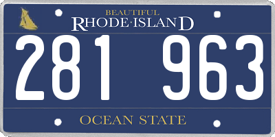 RI license plate 281963