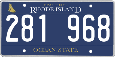 RI license plate 281968