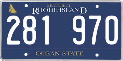 RI license plate 281970