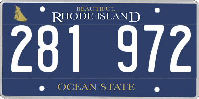 RI license plate 281972