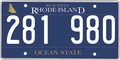 RI license plate 281980