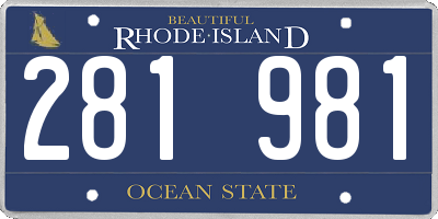 RI license plate 281981
