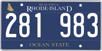 RI license plate 281983