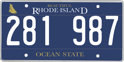 RI license plate 281987