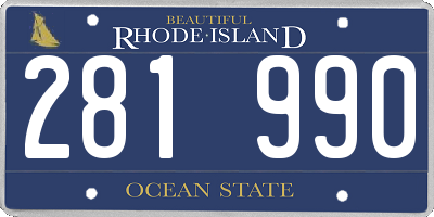 RI license plate 281990