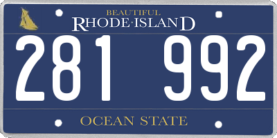 RI license plate 281992