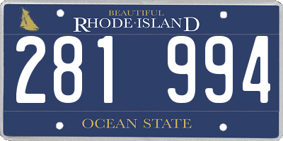 RI license plate 281994