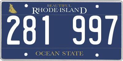 RI license plate 281997