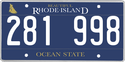 RI license plate 281998