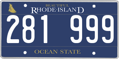 RI license plate 281999