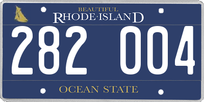 RI license plate 282004