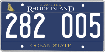 RI license plate 282005