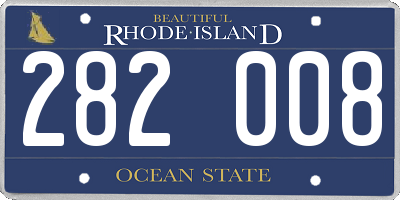 RI license plate 282008
